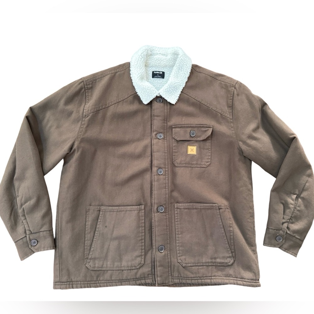 Hurley Canvas Sherpa jacket large never worn